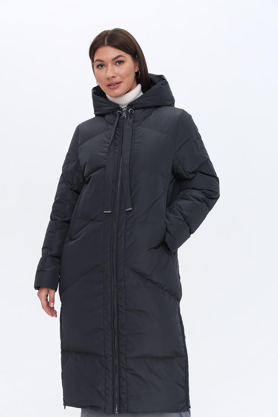 Пальто стеганое Luisa Cerano чёрное