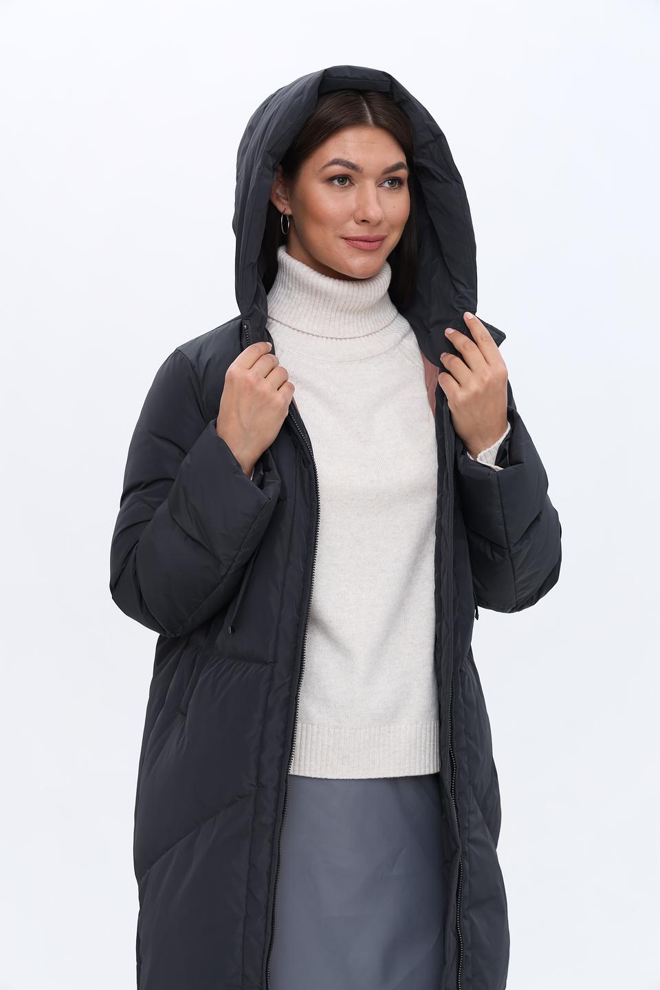 Пальто стеганое Luisa Cerano чёрное