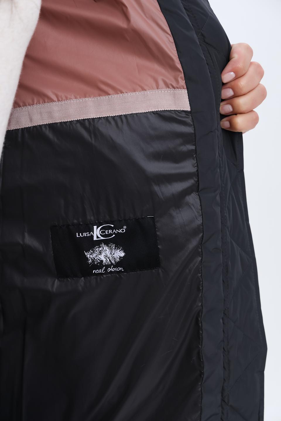 Пальто стеганое Luisa Cerano чёрное