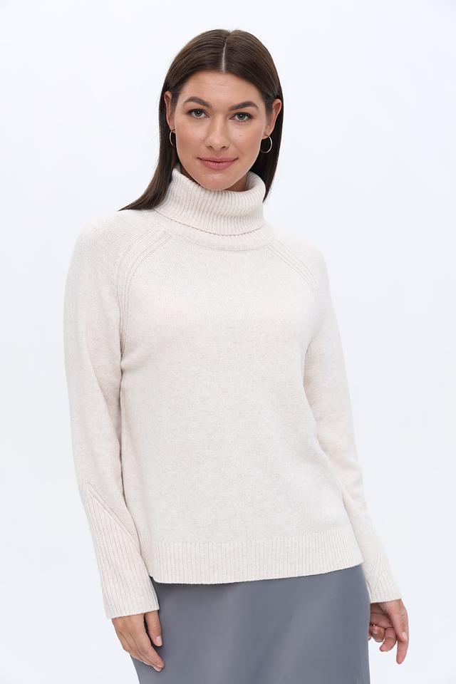 Пуловер Lecomte с горлом бежевый