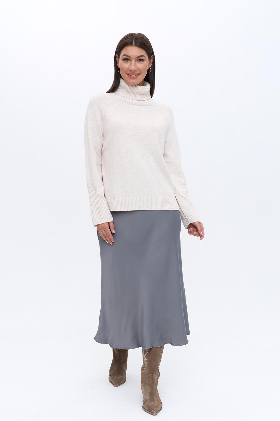 Пуловер Lecomte с горлом бежевый