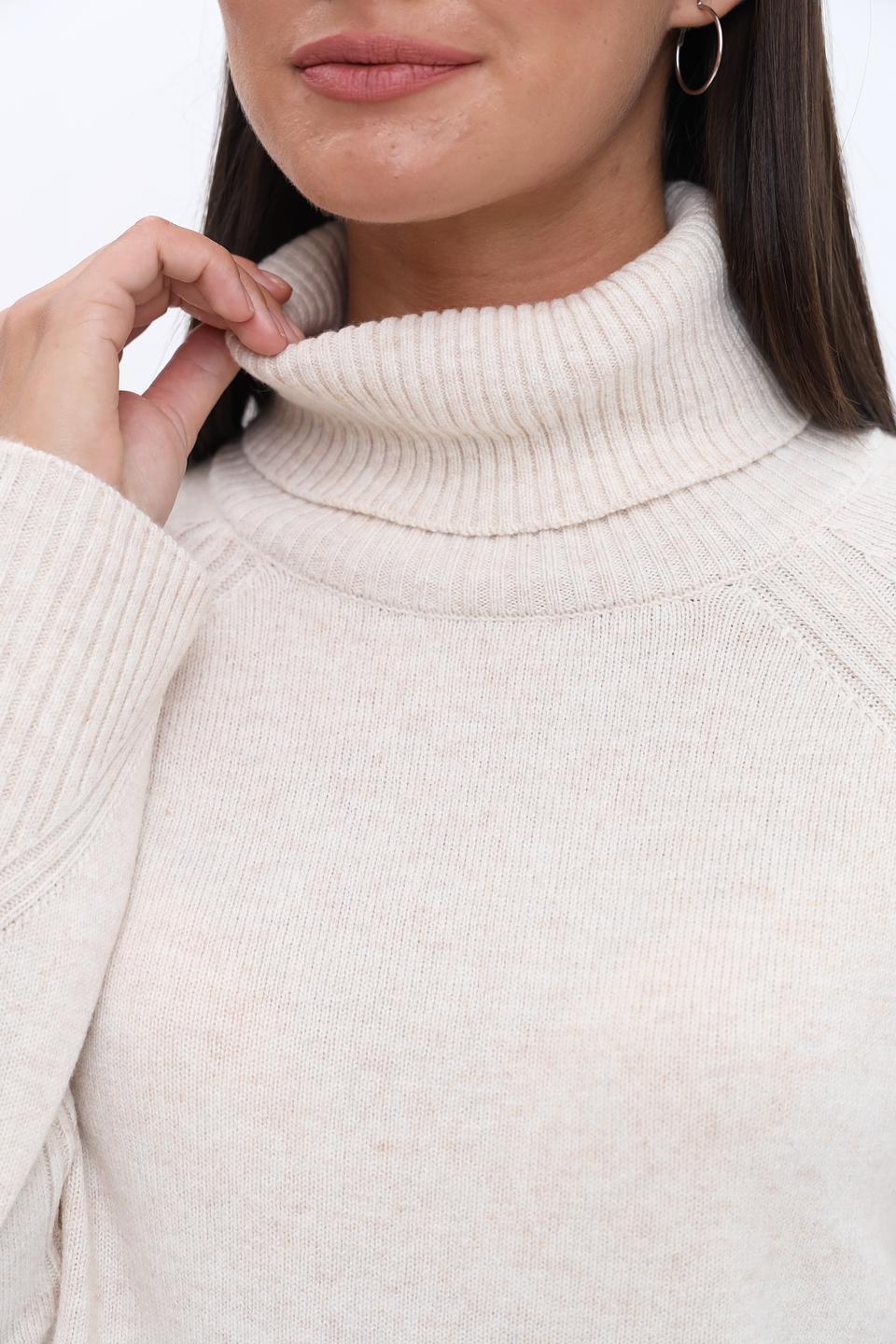 Пуловер Lecomte с горлом бежевый