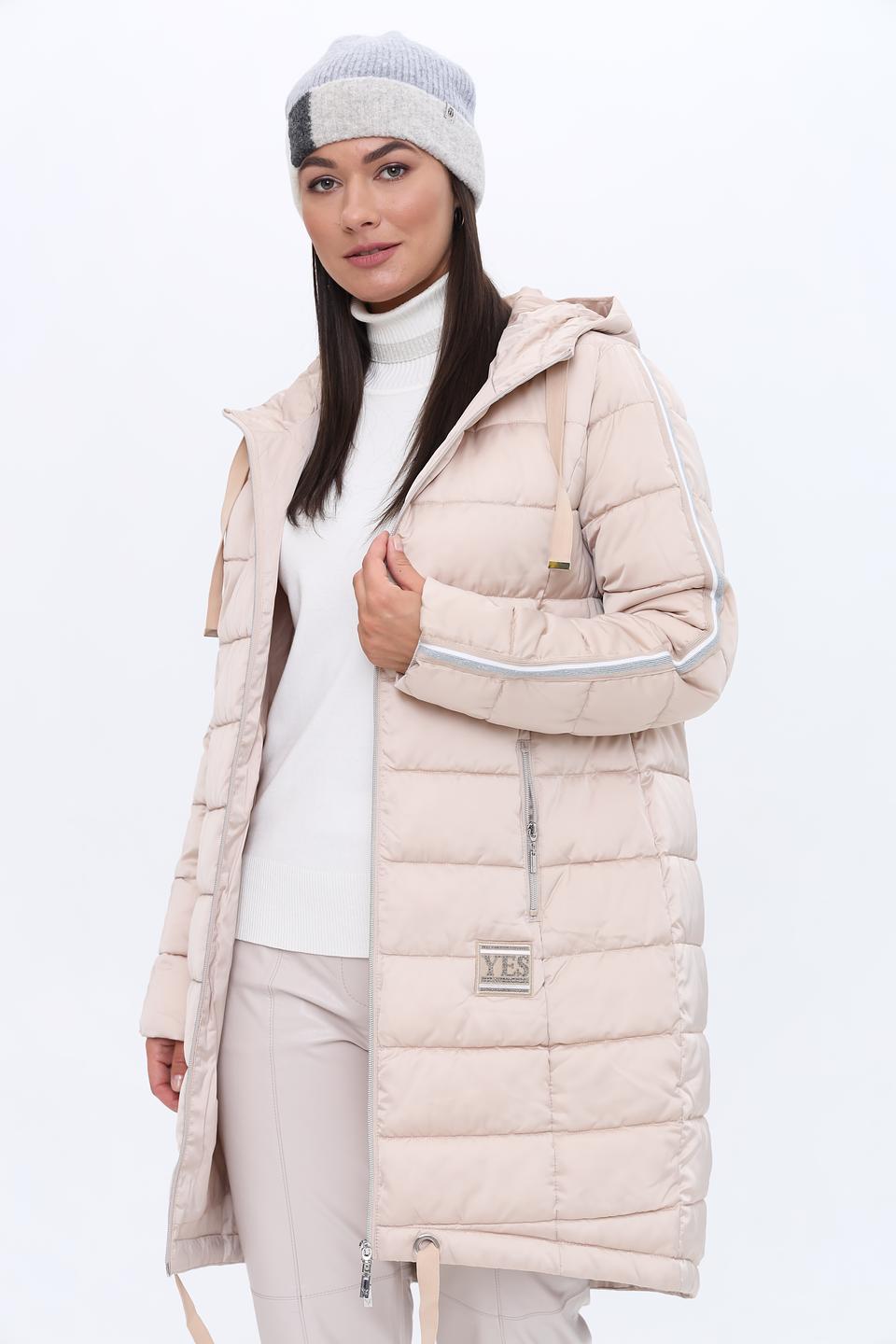 Пальто Monari стеганое бежевое