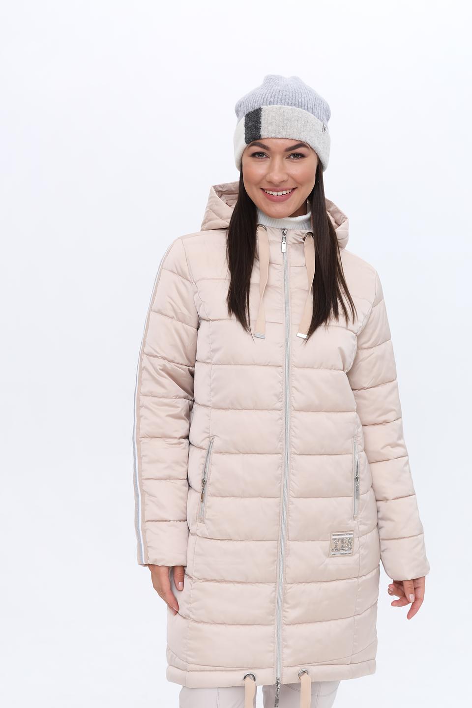 Пальто Monari стеганое бежевое