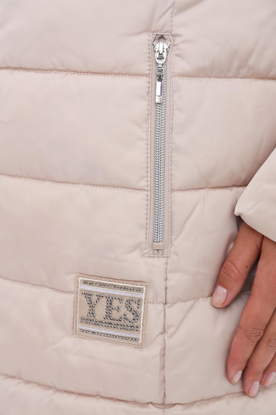 Пальто Monari стеганое бежевое