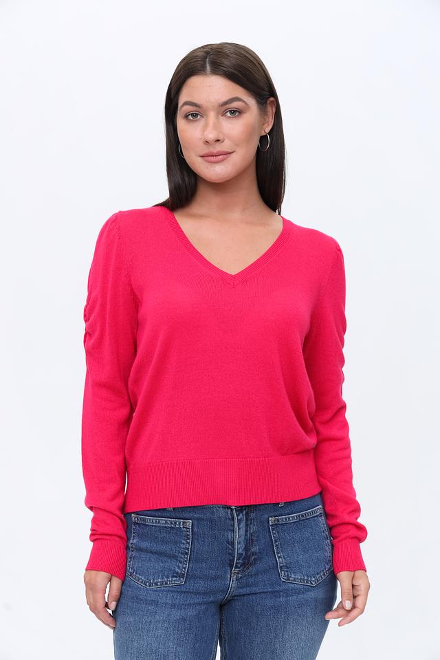 Пуловер Monari малиновый с рукавами-фонариками