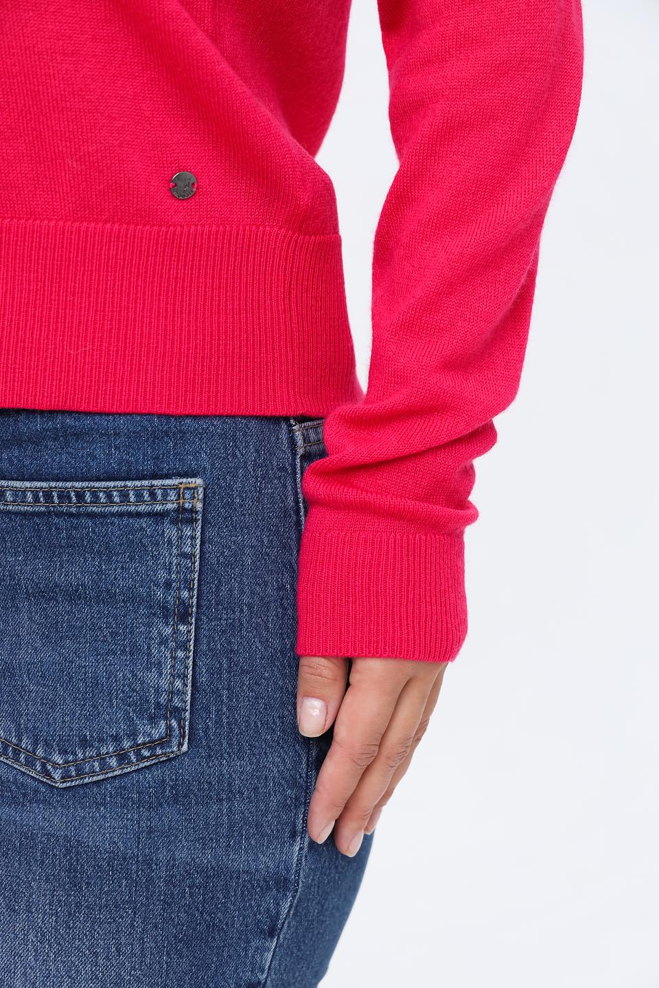 Пуловер Monari малиновый с рукавами-фонариками