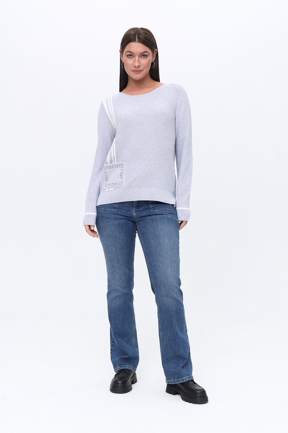 Пуловер Monari светло-серый с полосками