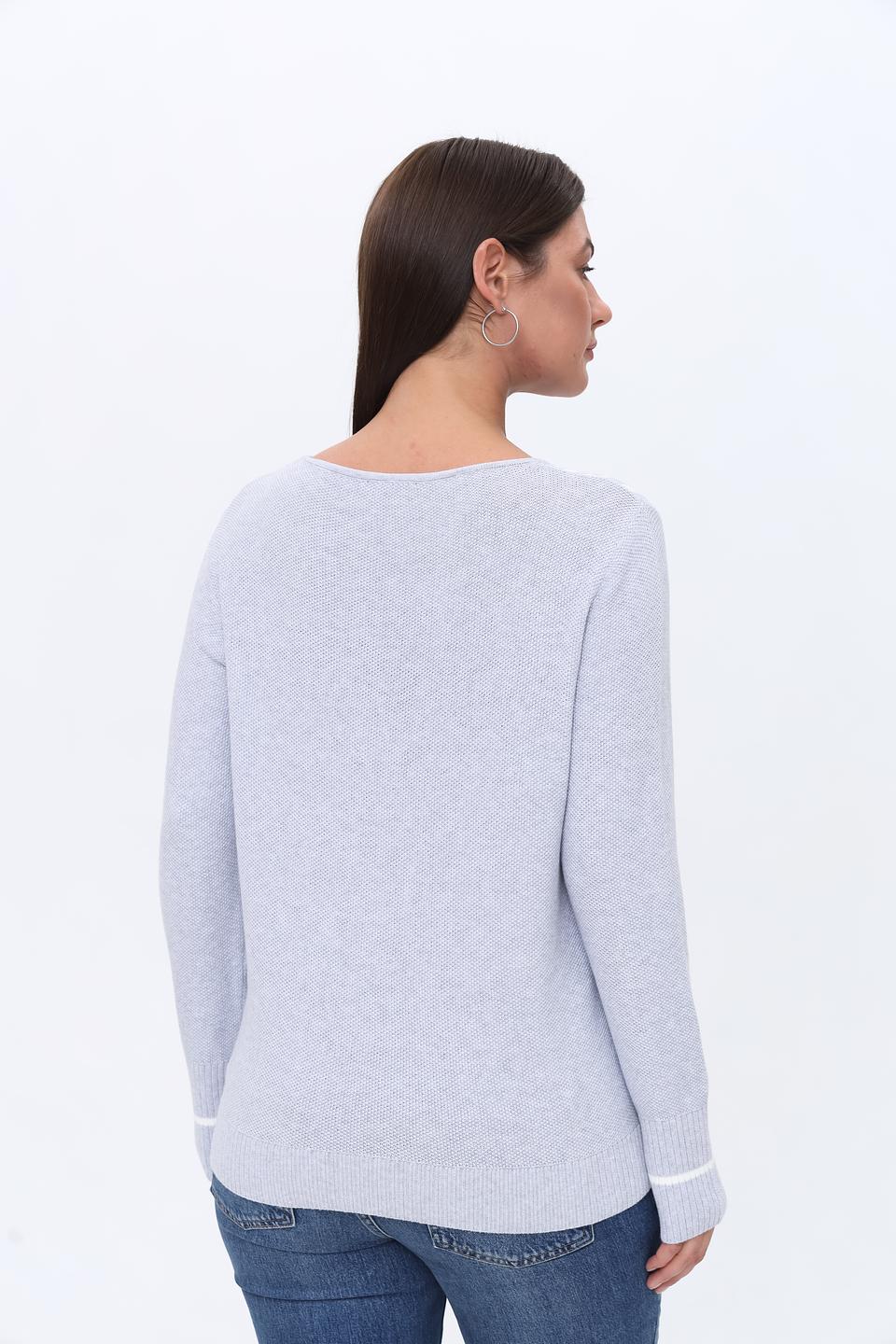 Пуловер Monari светло-серый с полосками