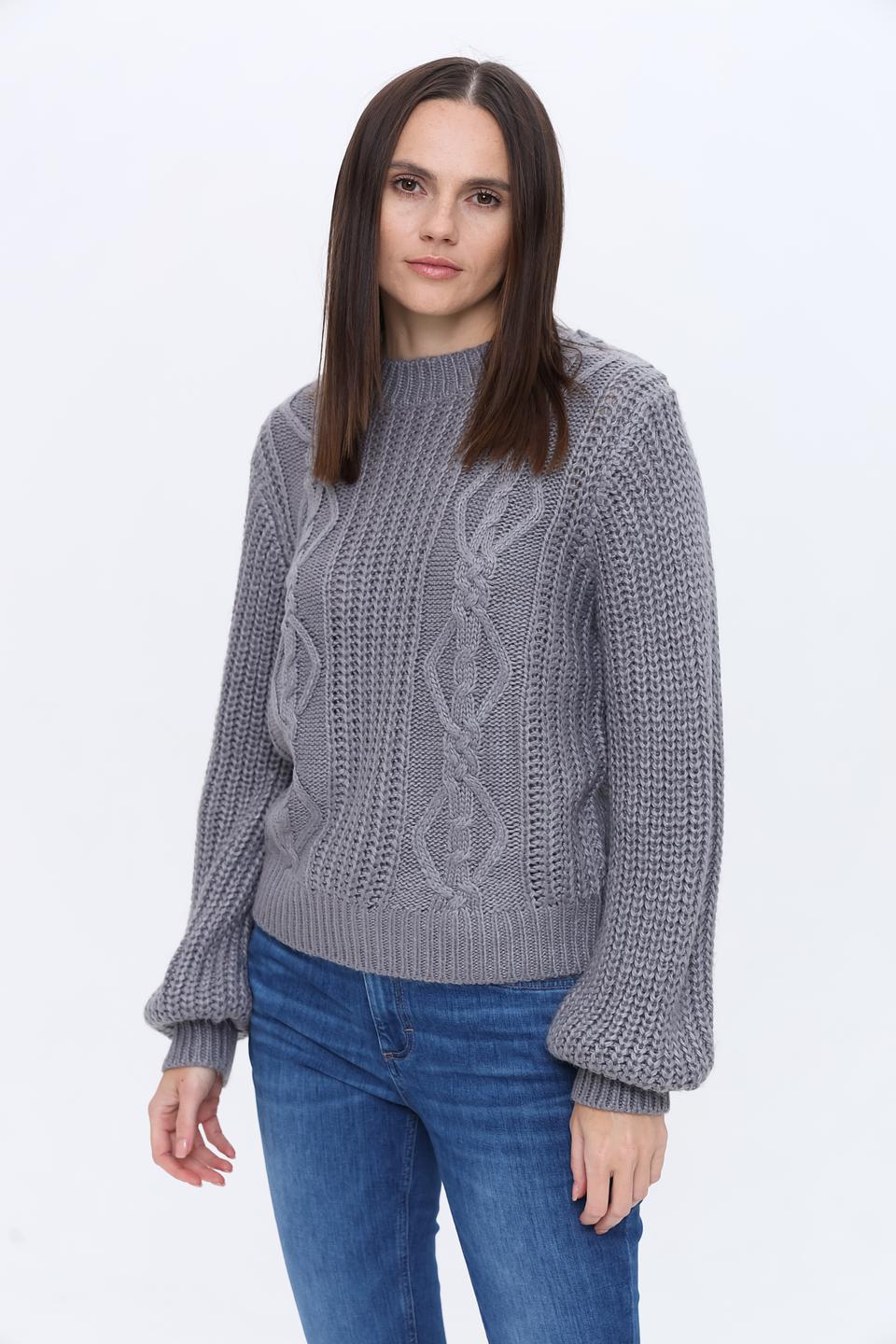 Джемпер Silvian Heach серый с косами