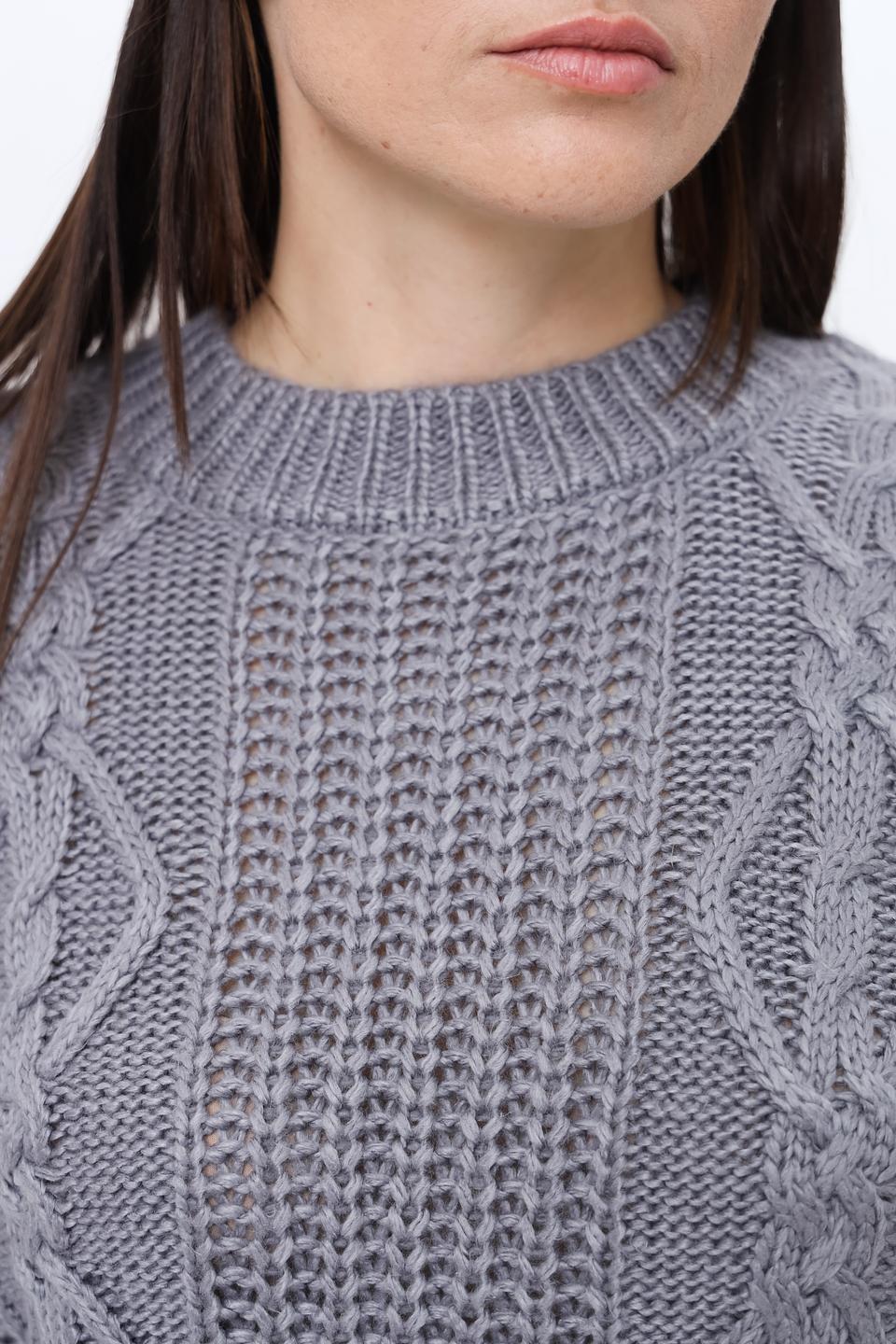 Джемпер Silvian Heach серый с косами