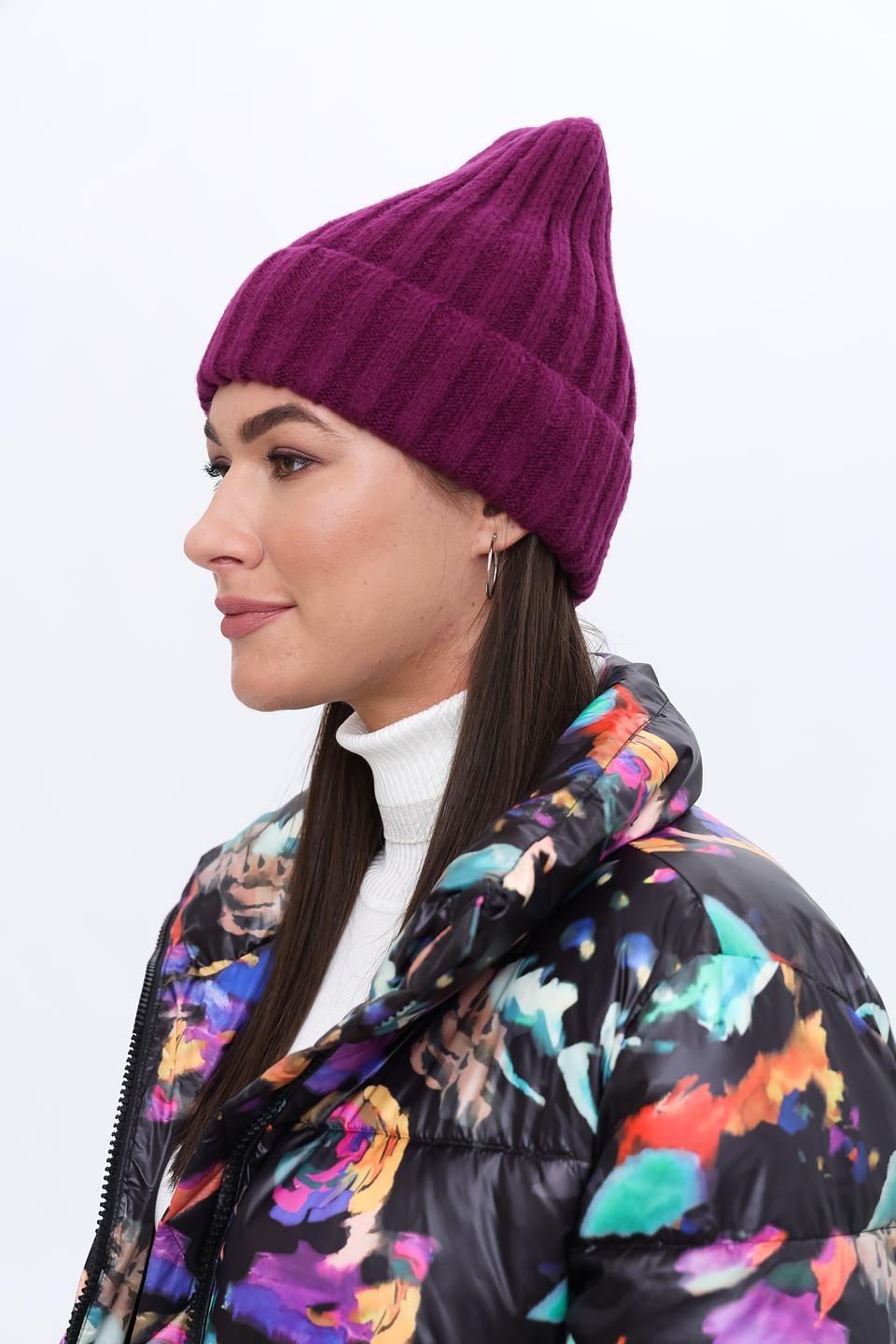 Шапка Marhatter вязаная баклажановая