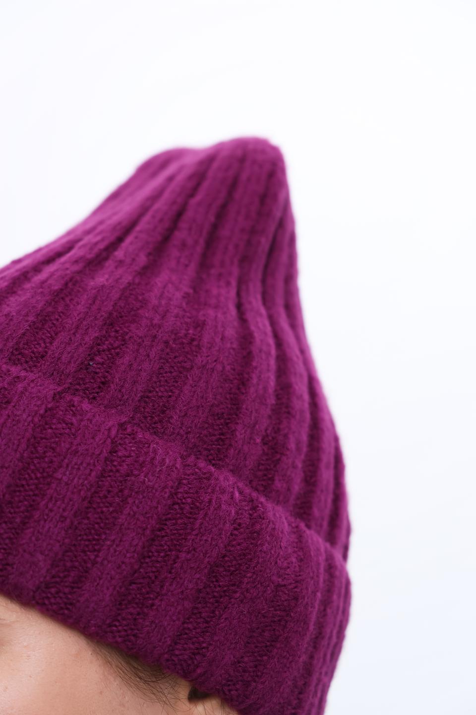 Шапка Marhatter вязаная баклажановая