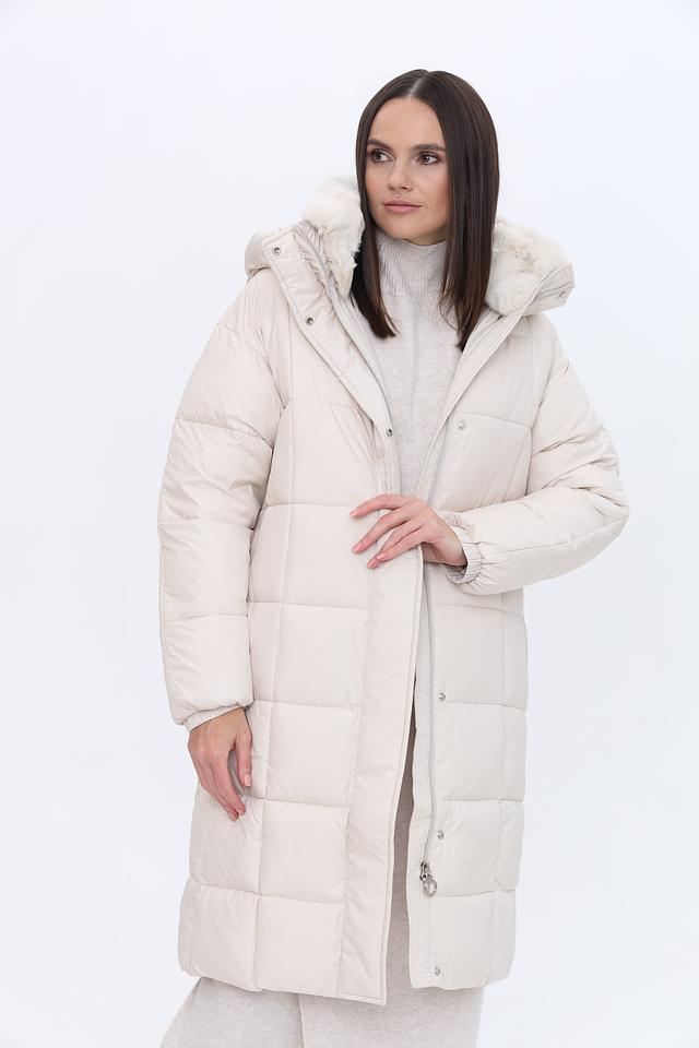Пальто Pezzo стеганое бежевое