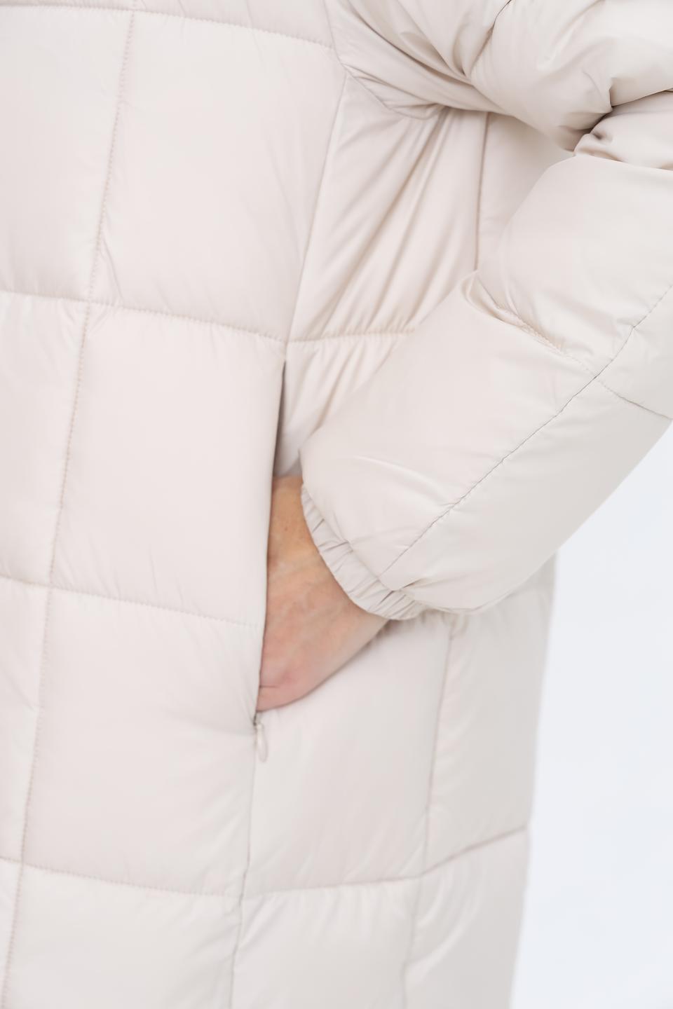 Пальто Pezzo стеганое бежевое