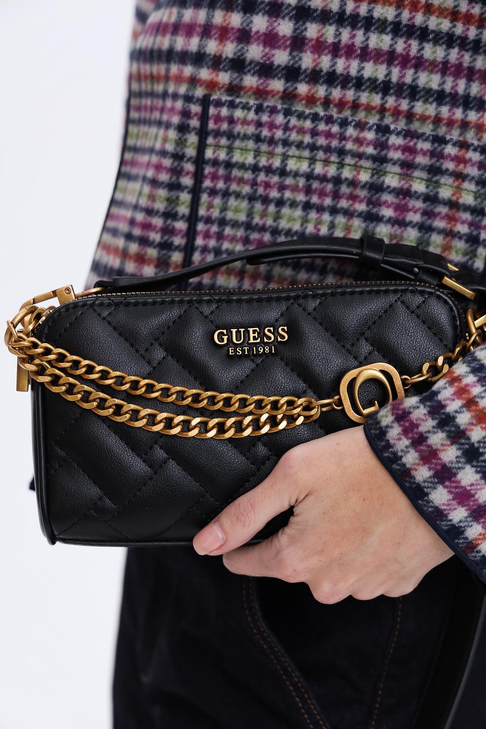 Сумка Guess чёрная стеганая
