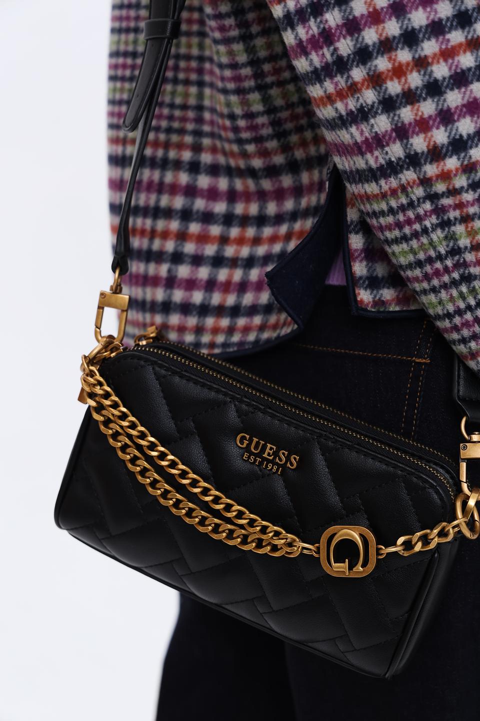 Сумка Guess чёрная стеганая