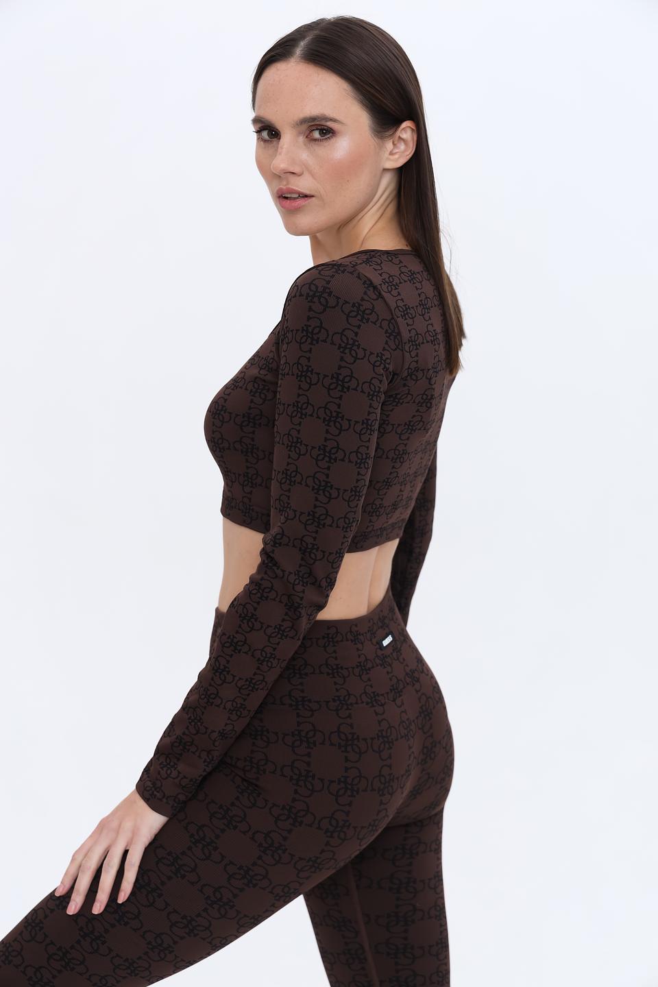 Топ Guess с логотипом коричневый