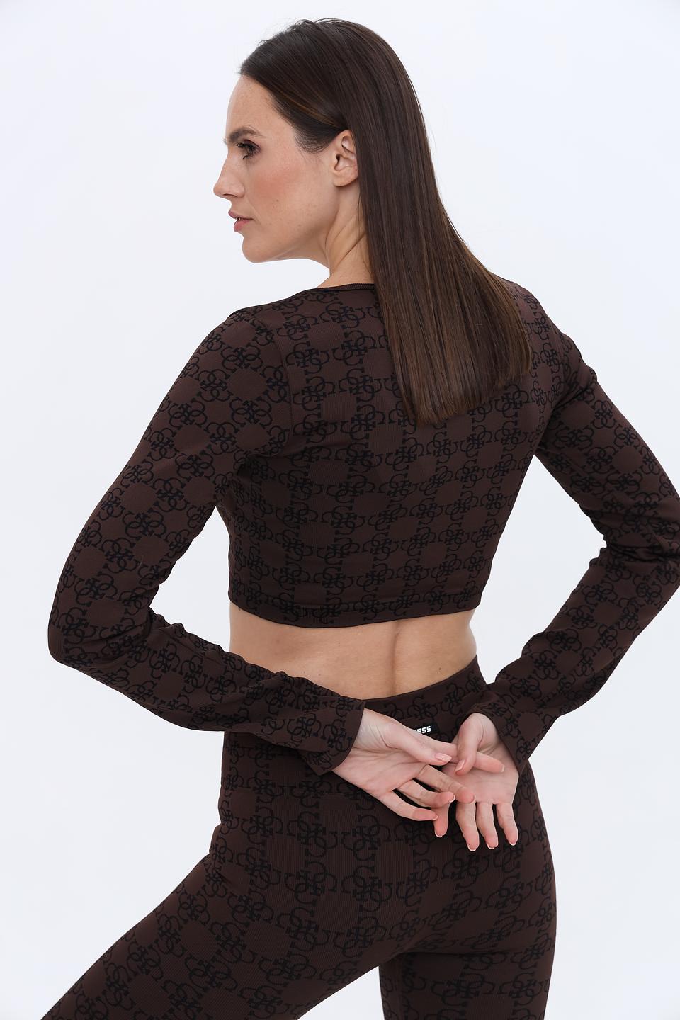 Топ Guess с логотипом коричневый