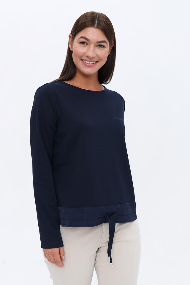 Пуловер Tom Tailor темно-синий с завязками