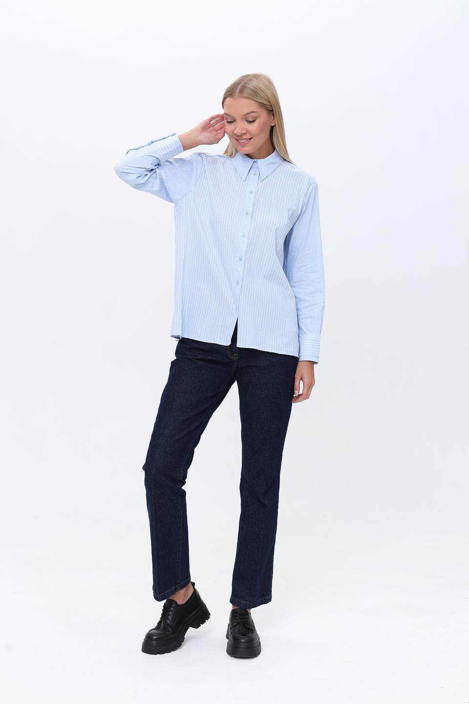 Рубашка More and More в полоску голубую