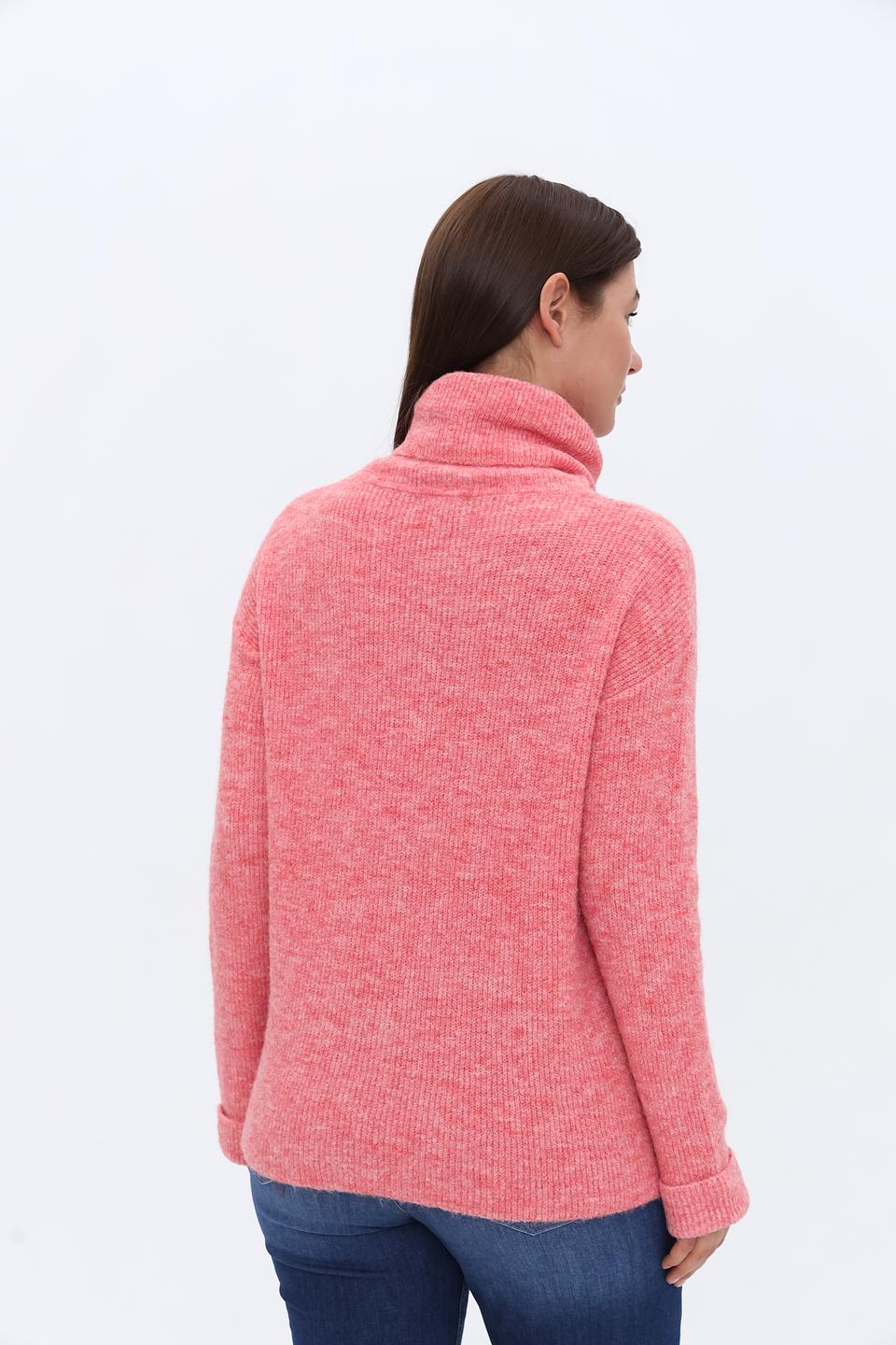 Пуловер Apart с горлом розовый