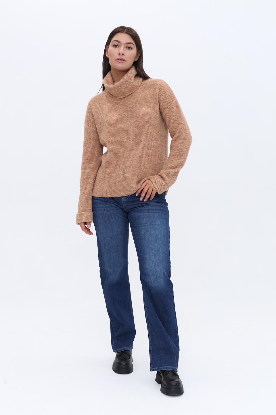 Пуловер Apart с горлом бежевый