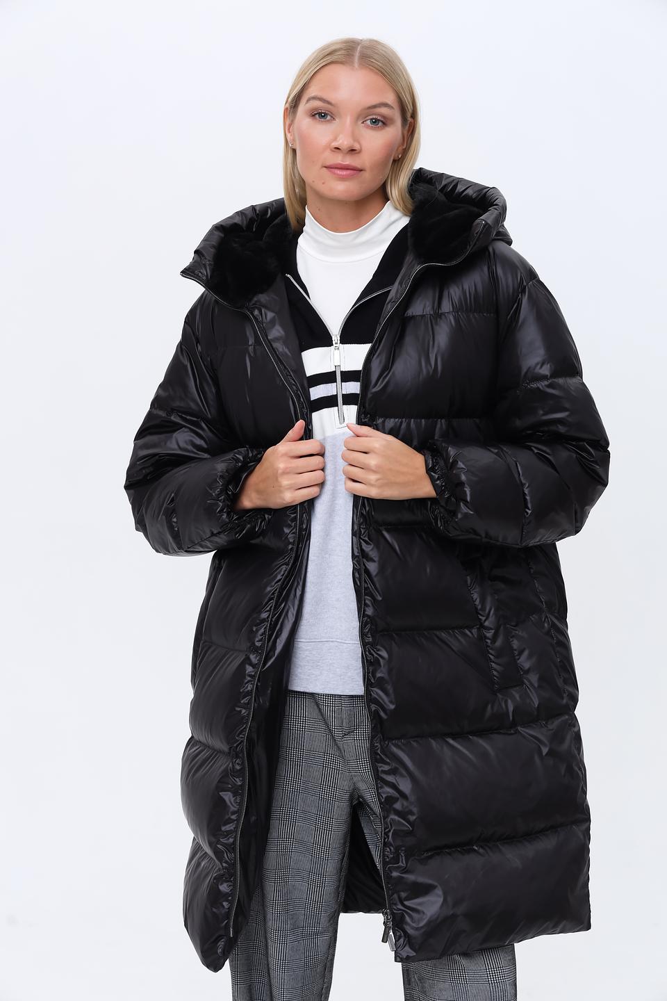 Пальто White Label чёрное стеганое