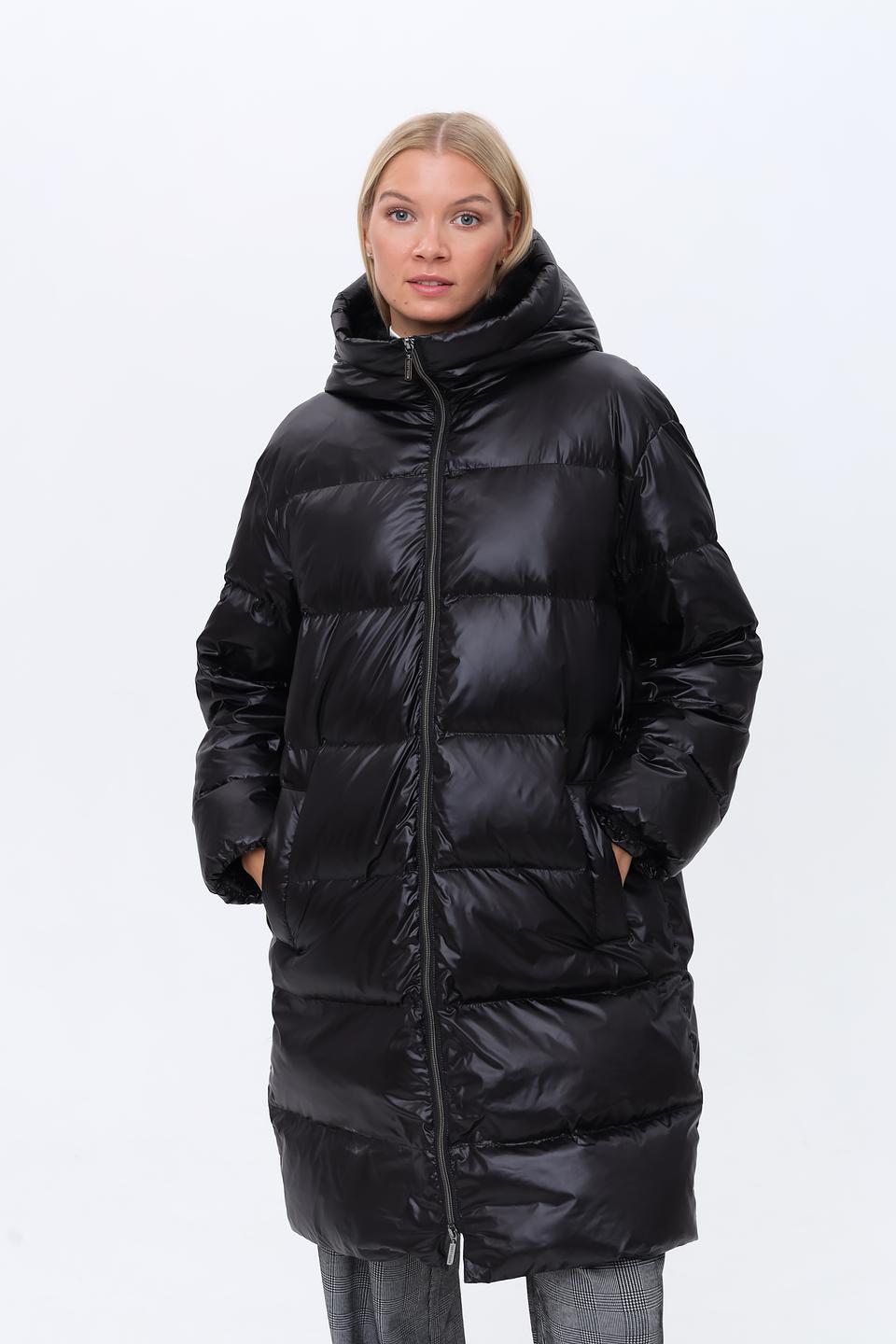 Пальто White Label чёрное стеганое