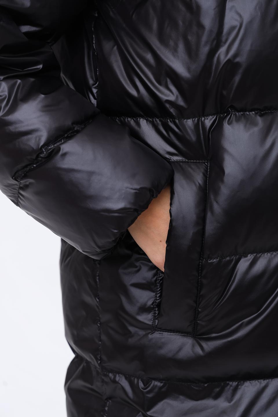 Пальто White Label чёрное стеганое