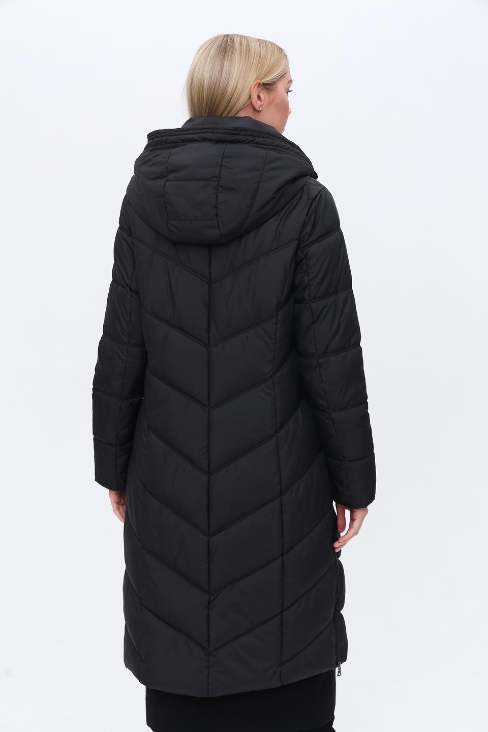 Пальто District стеганое чёрное