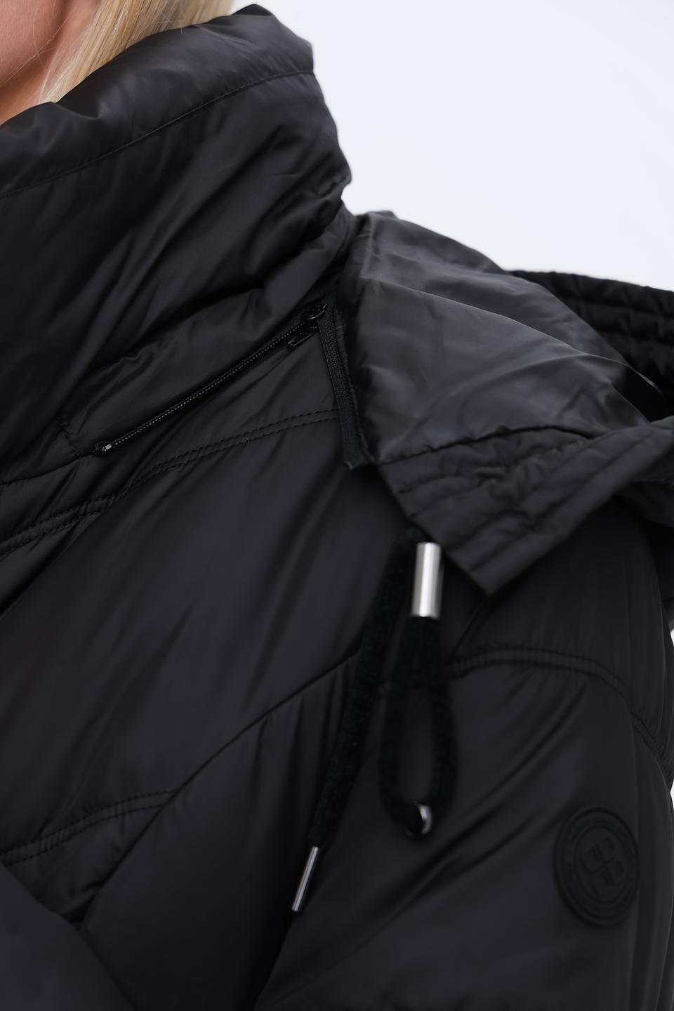 Пальто District стеганое чёрное
