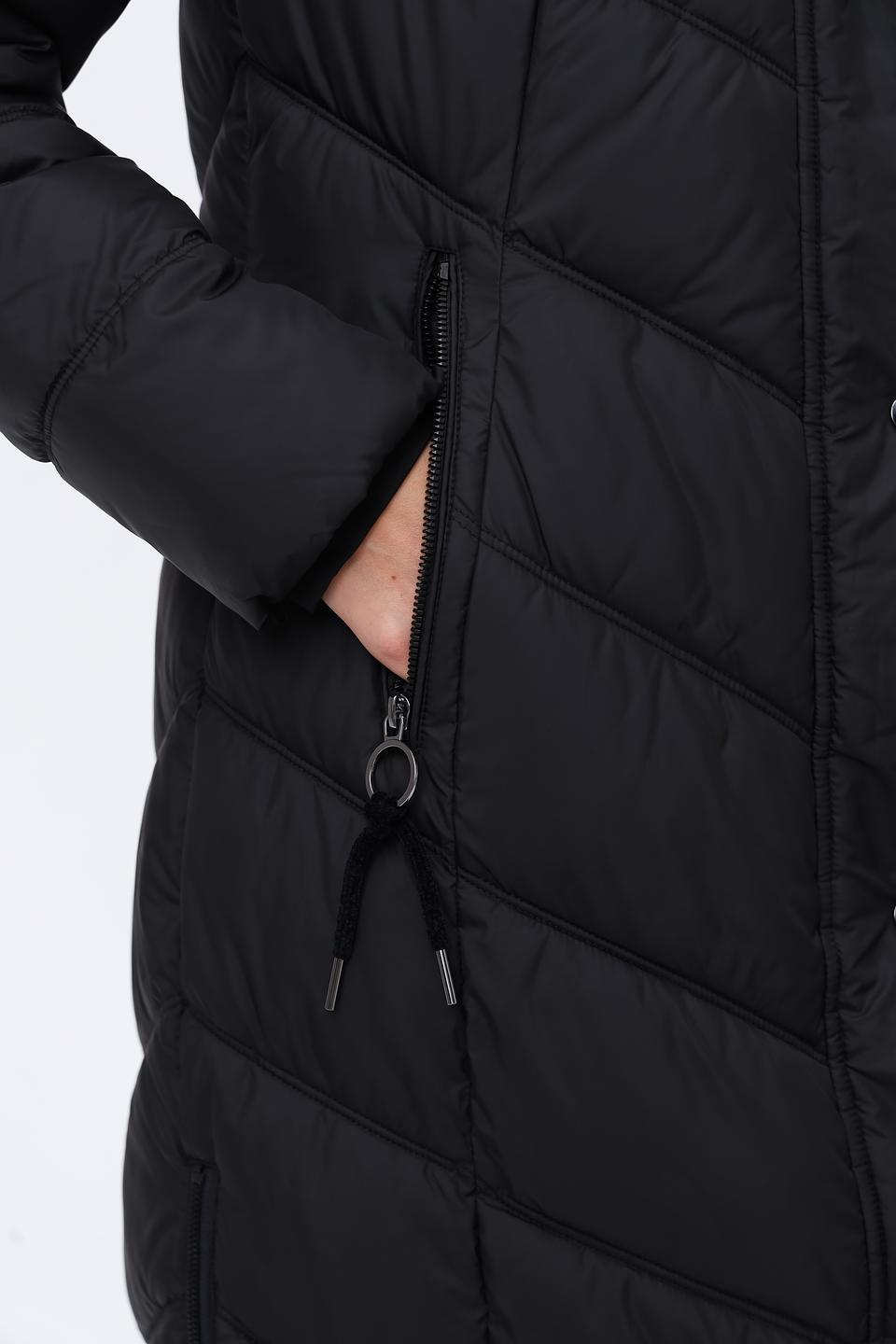 Пальто District стеганое чёрное