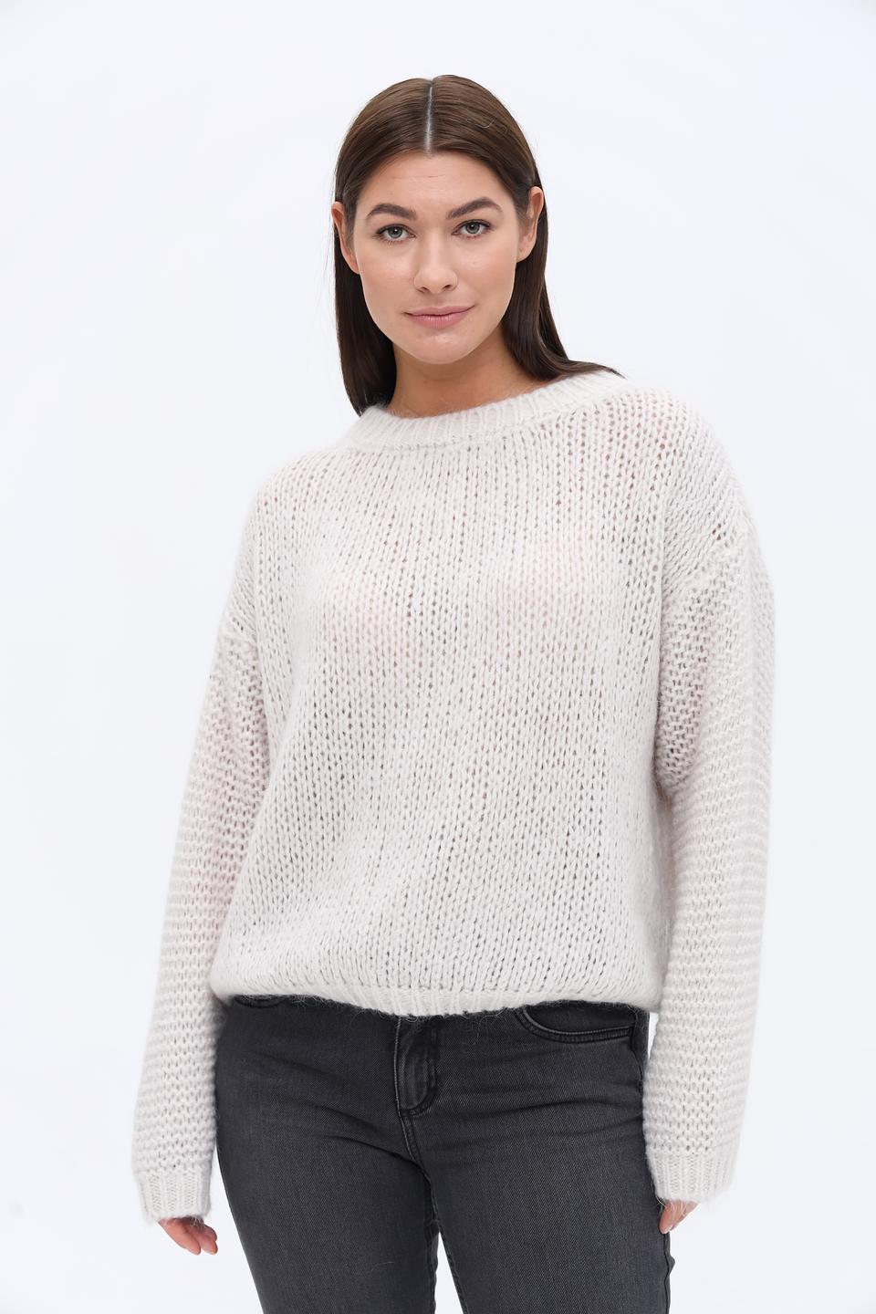 Пуловер You Just White вязаный бежевый