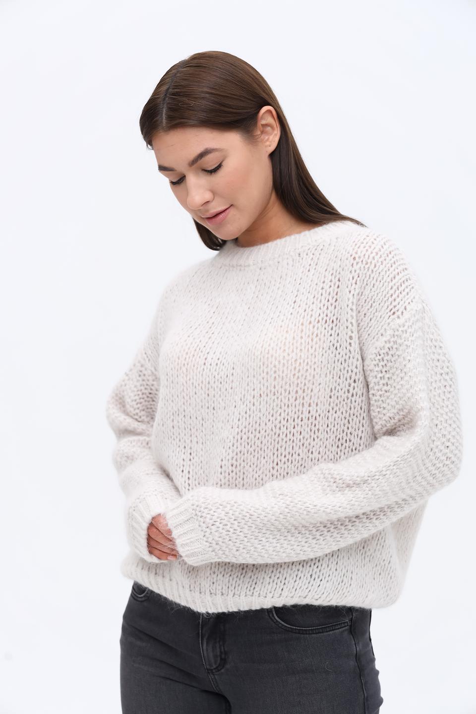 Пуловер You Just White вязаный бежевый