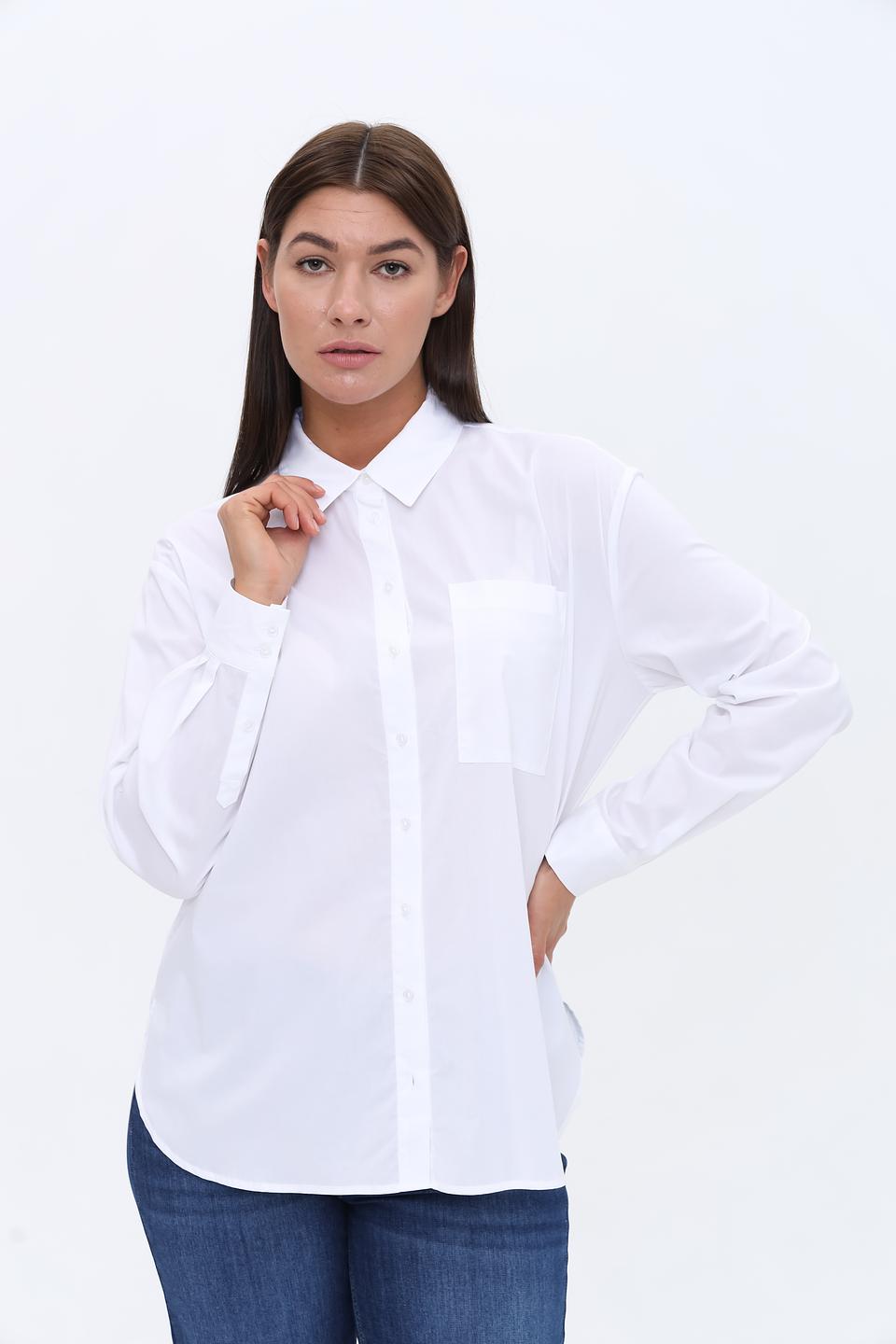 Рубашка UNQ женская белая с карманом