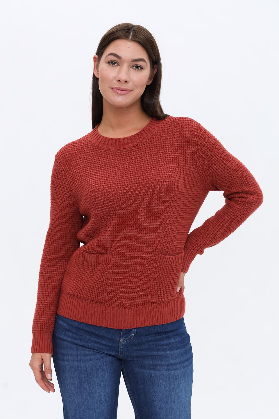 Пуловер Maerz с карманами терракотовый