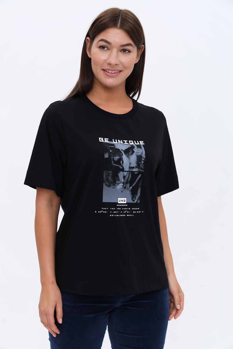 Футболка UNQ женская с принтом чёрная