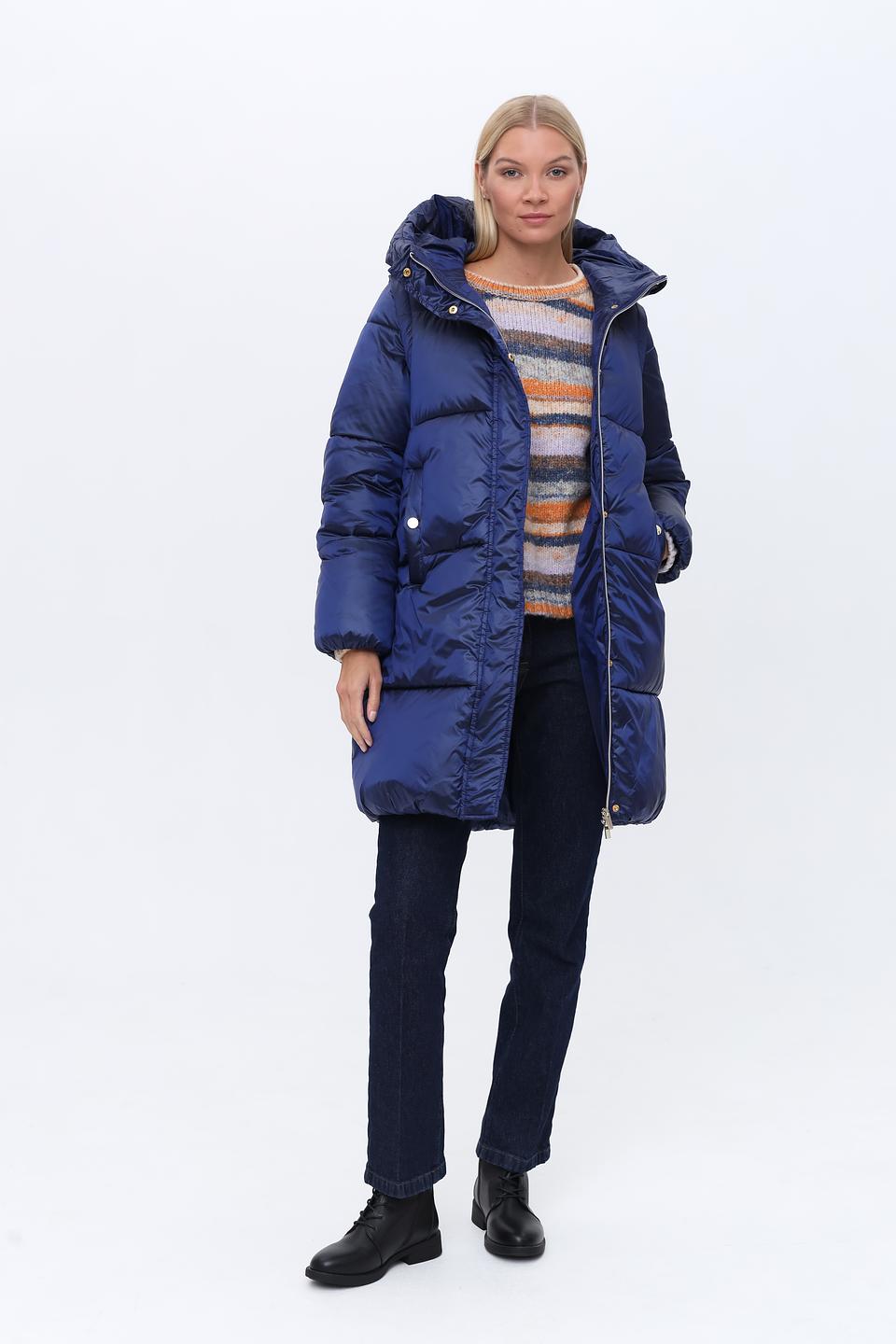 Пальто Electra style синее стеганое