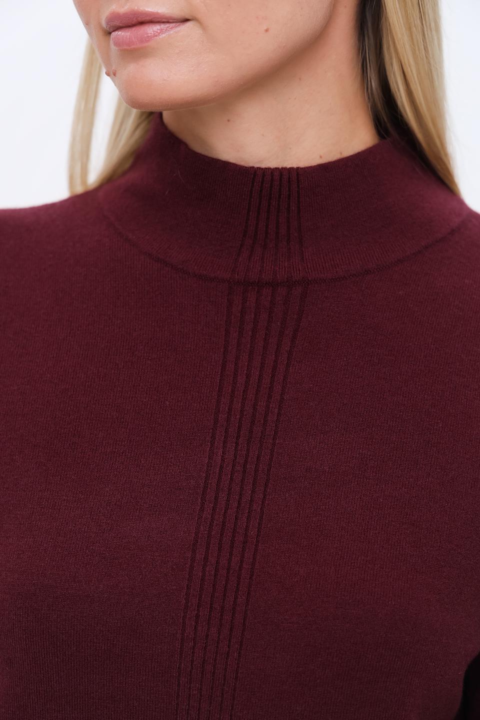 Пуловер Olsen с вертикальной вставкой бордовый