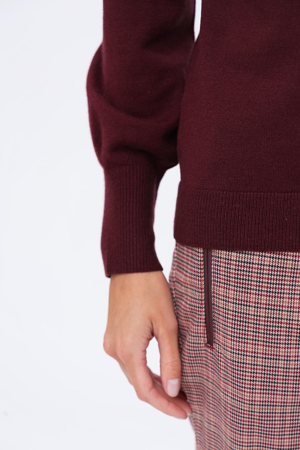 Пуловер Olsen с вертикальной вставкой бордовый