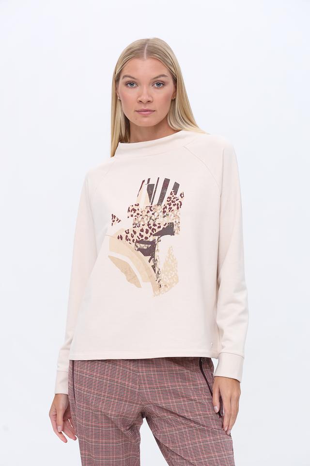 Пуловер Olsen с принтом бежевый