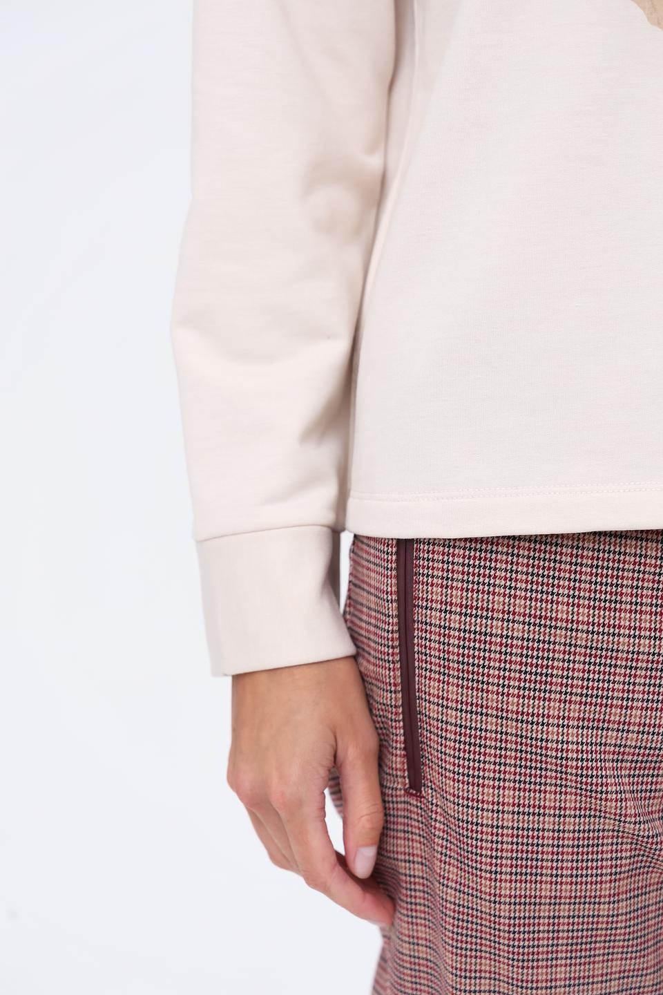 Пуловер Olsen с принтом бежевый