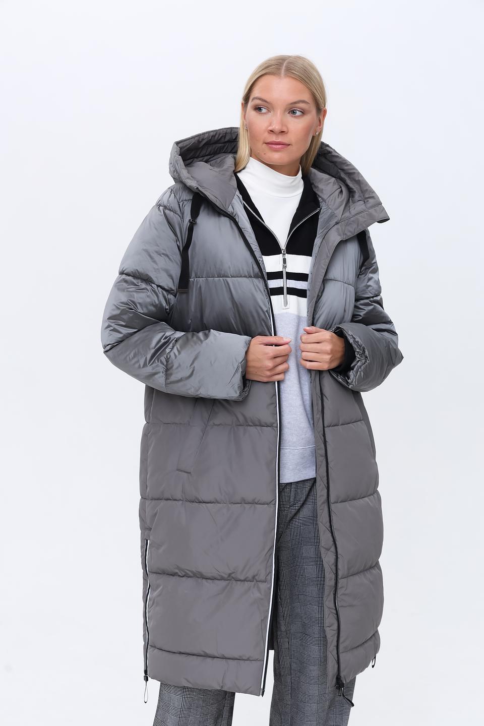 Пальто Olsen стеганое серое