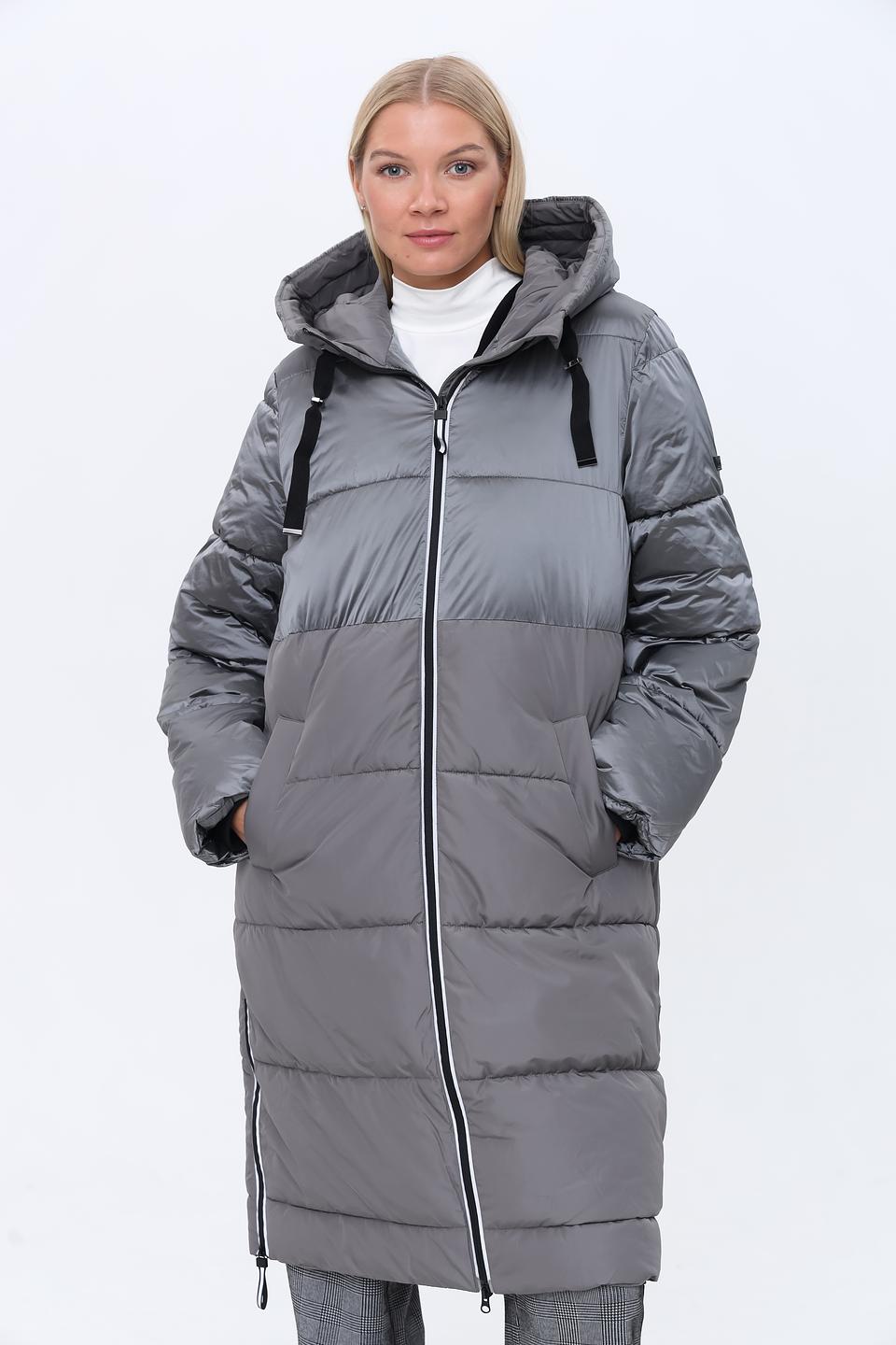 Пальто Olsen стеганое серое