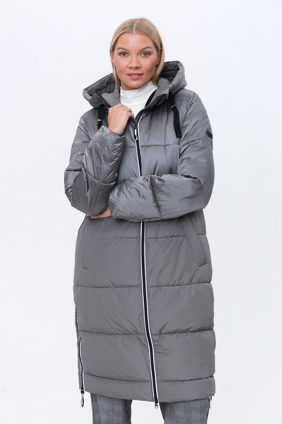 Пальто Olsen стеганое серое
