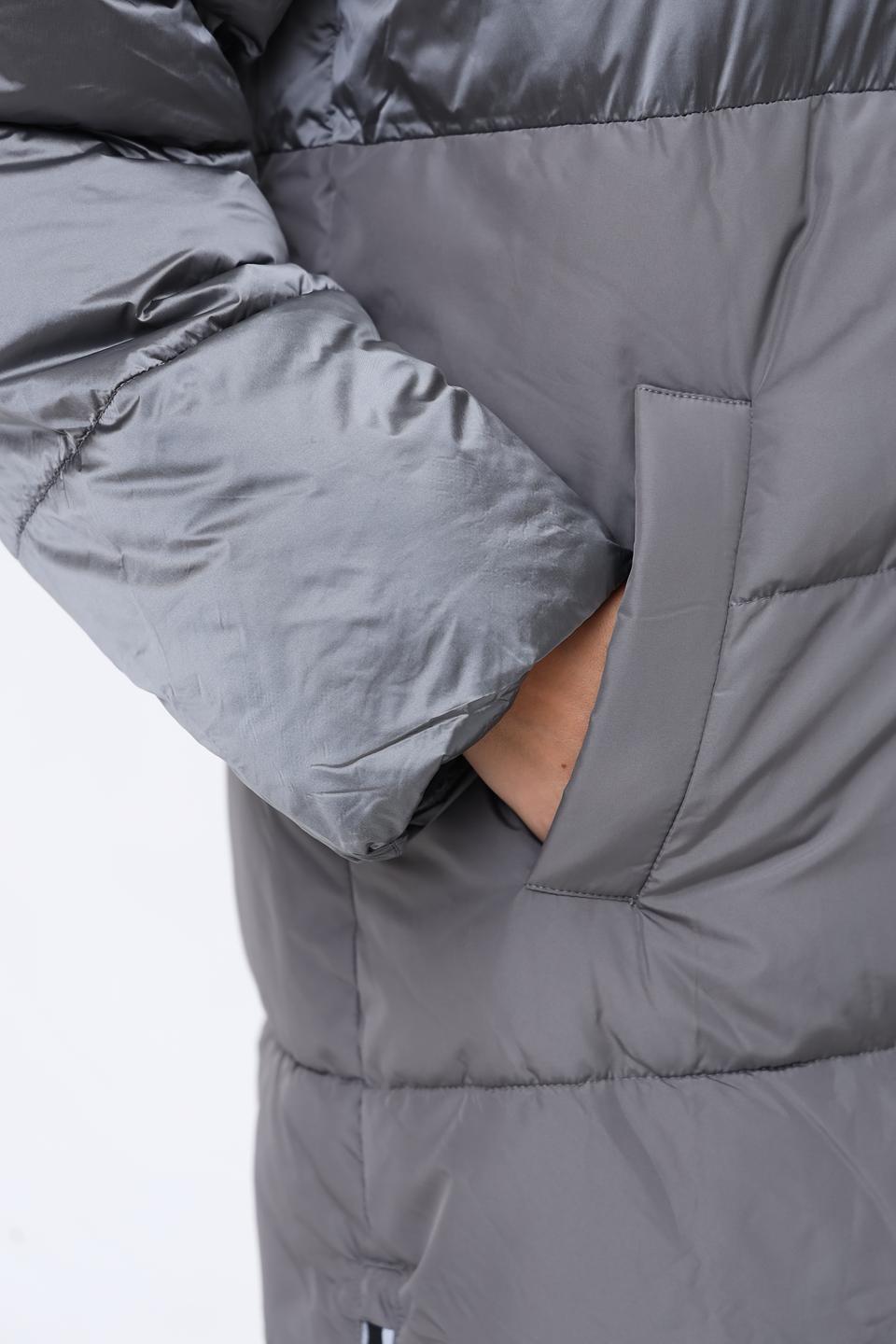 Пальто Olsen стеганое серое