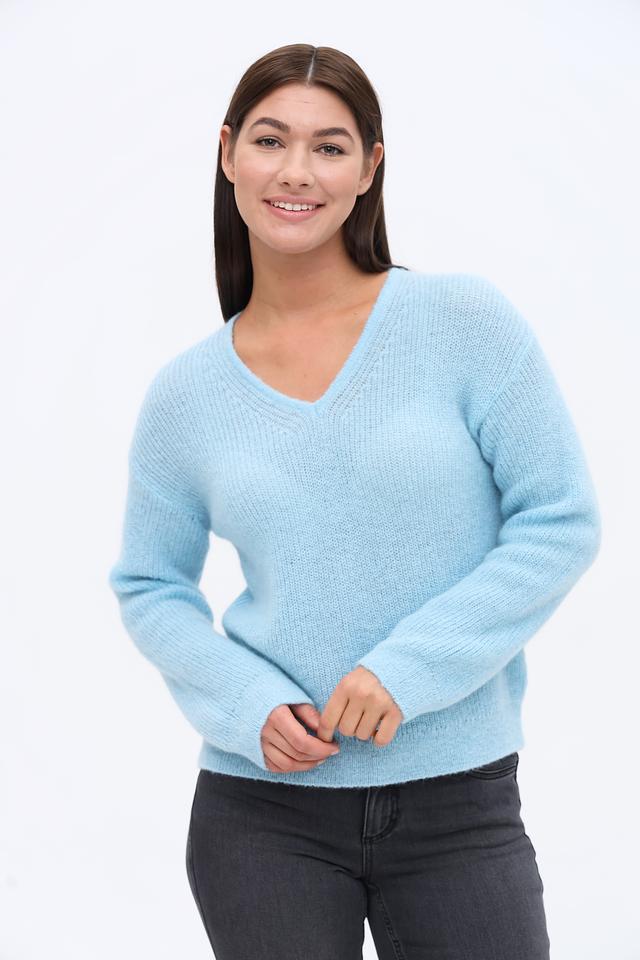 Пуловер Maerz V-образный голубой
