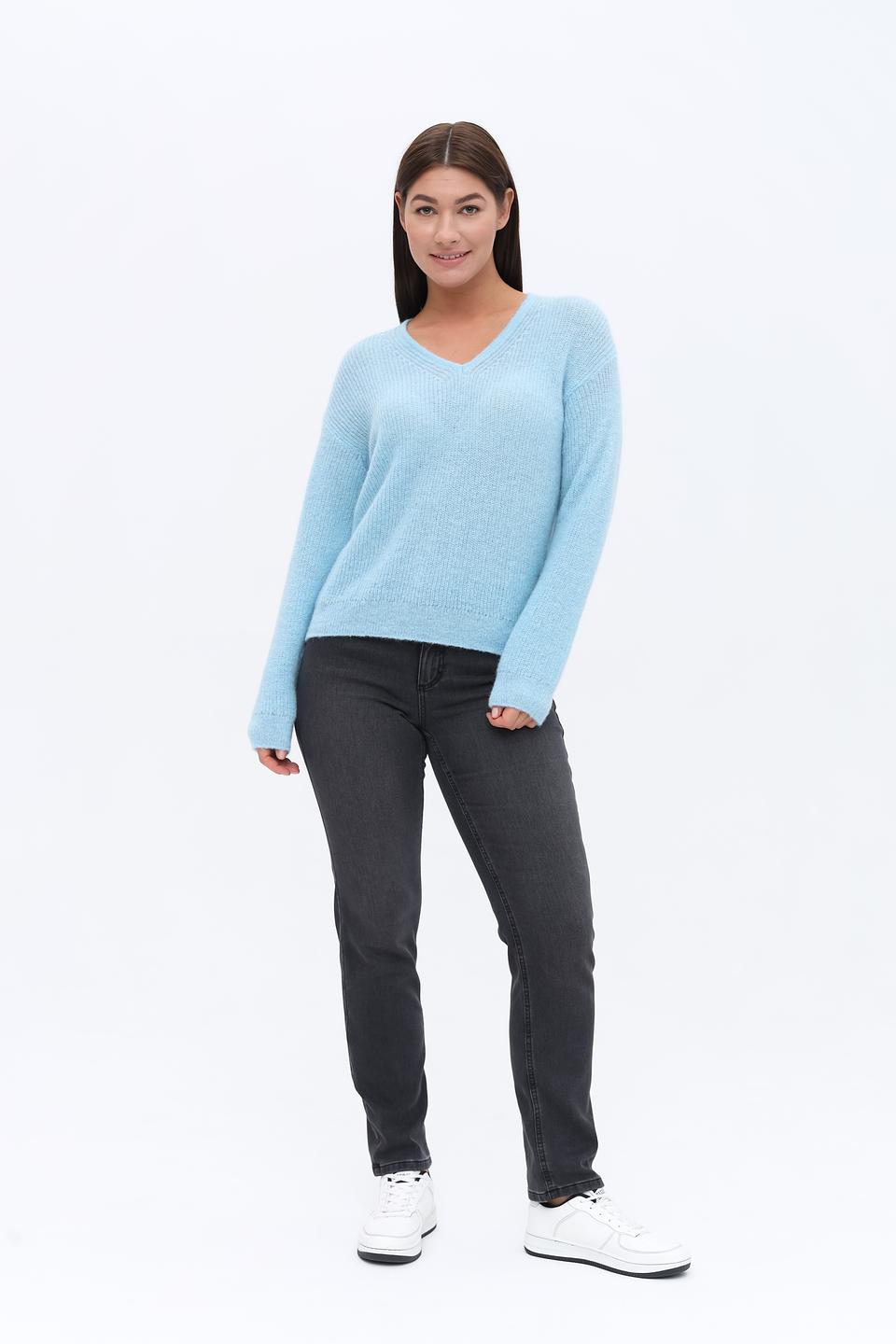 Пуловер Maerz V-образный голубой