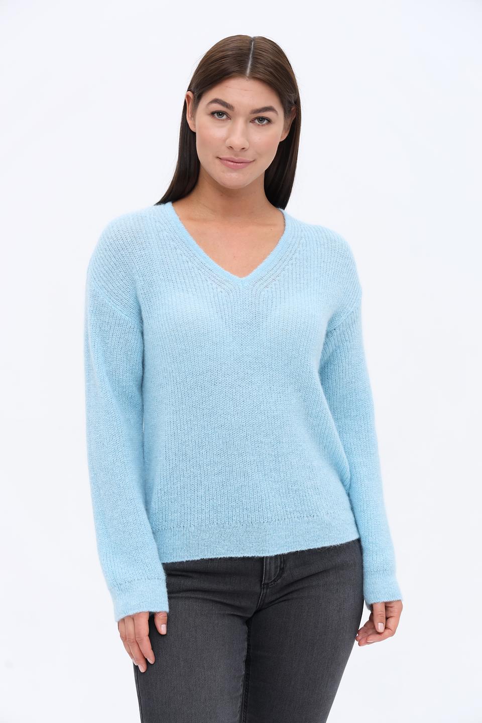 Пуловер Maerz V-образный голубой